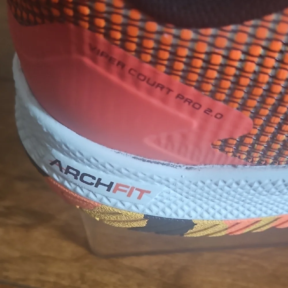 Skechers Mens Pickle Ball Sneakers Vibrant Orange and Black Sz 10.5